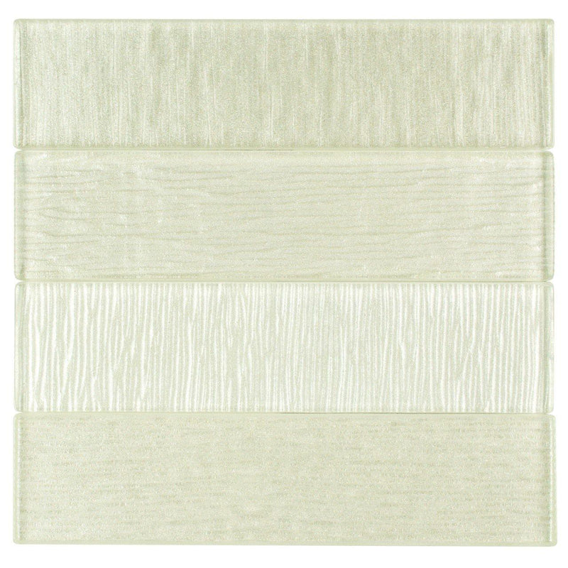 Glass Subway Tile Linen Ivory 2x8