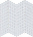 Glass Mosaic Tile Chevron Extra White