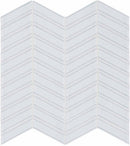 Glass Mosaic Tile Chevron Extra White