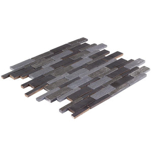 Mosaic Wall Tile Linear Charcoal