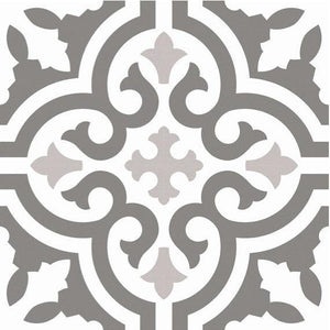 Patterned Floor and Wall Tile Antique Gray 8 x 8