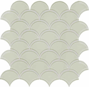 Glass Mosaic Tile Scallop Creamy