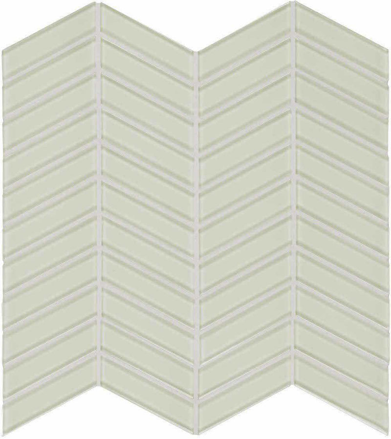 Glass Mosaic Tile Chevron Creamy