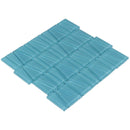 Glass Mosaic Tile Geometric Aqua Blue