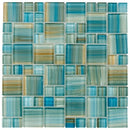 Glass Mosaic Tile Aquarella Aqua