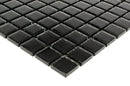 Glass Mosaic Tile Backsplash Black 1x1