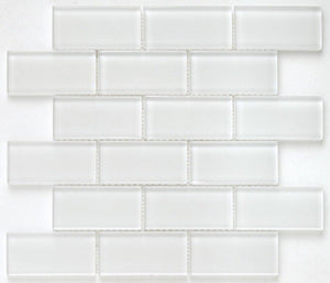 Subway Glass Tile Simplicity White 2x4