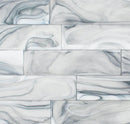 Glass Subway Tile Swirl Blueish 3 x 12