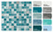 Glass Mosaic Tile Stainless Steel Blend Turquoise