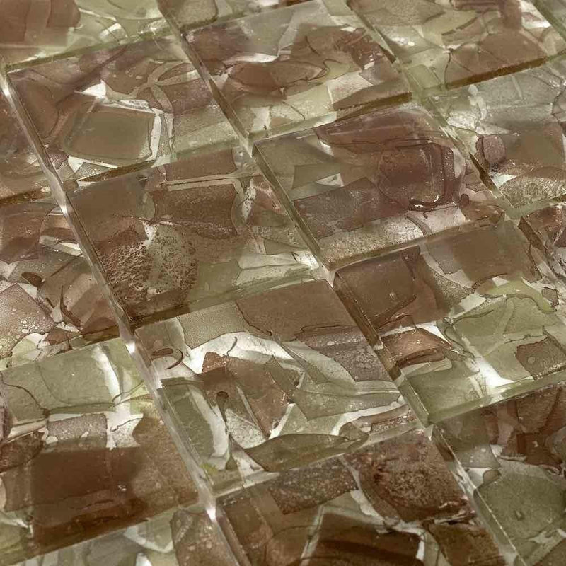 Liquid Glass Mosaic Tile Tamarind 2 x 2