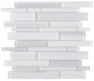 Random Glass Mosaic Tile Linear Branco