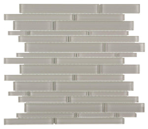 Glass Mosaic Tile Strip French Gray