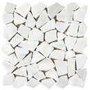 Flat White Pebble Stone Mosaic Tile