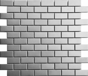 Stainless Steel Subway Tile Silver 1x2 for backsplash