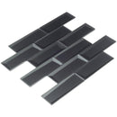 Glass Wall Tile Dimension Black 2x6