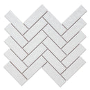 Herringbone Ceramic Wall Tile White