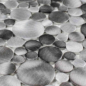 Brushed Spheres Aluminum Mosaic Tile