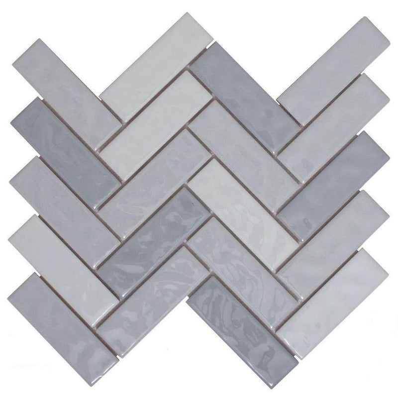 Herringbone Ceramic Wall Tile Gray