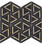 Inlay Brass Gold Triangles Black Tile
