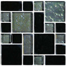 Iridescent Clear Glass Pool Tile Dark Blend Mixed