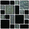 Iridescent Clear Glass Pool Tile Dark Blend Mixed