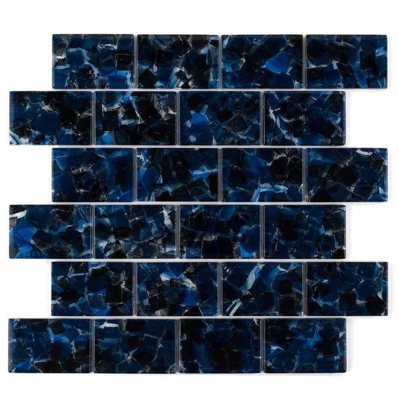 Liquid Glass Mosaic Tile Cobalto 2 x 3