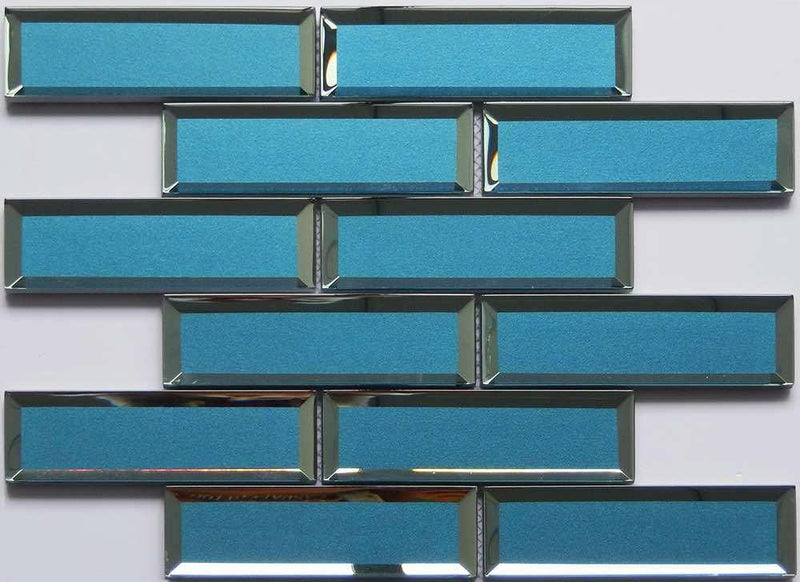 50 Pcs 1/2'' x 5'' Rectangle Mirror Tiles Glass Mosaic Shapes (1/2