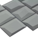 Glass Wall Tile Dimensional Grey