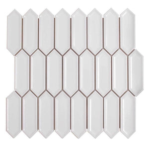 Picket Ceramic Mosaic Wall Tile White