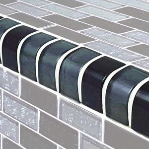 Glass Tile Trim Dark Blend 1 x 2 - 1 Linear Foot