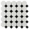 Octagonal Porcelain Mosaic Tile Black & White