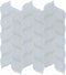 Glass Mosaic Tile Floral Leaf Soft Blue