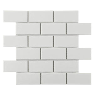 Subway Tile 2x4 Glossy White Ice Beveled