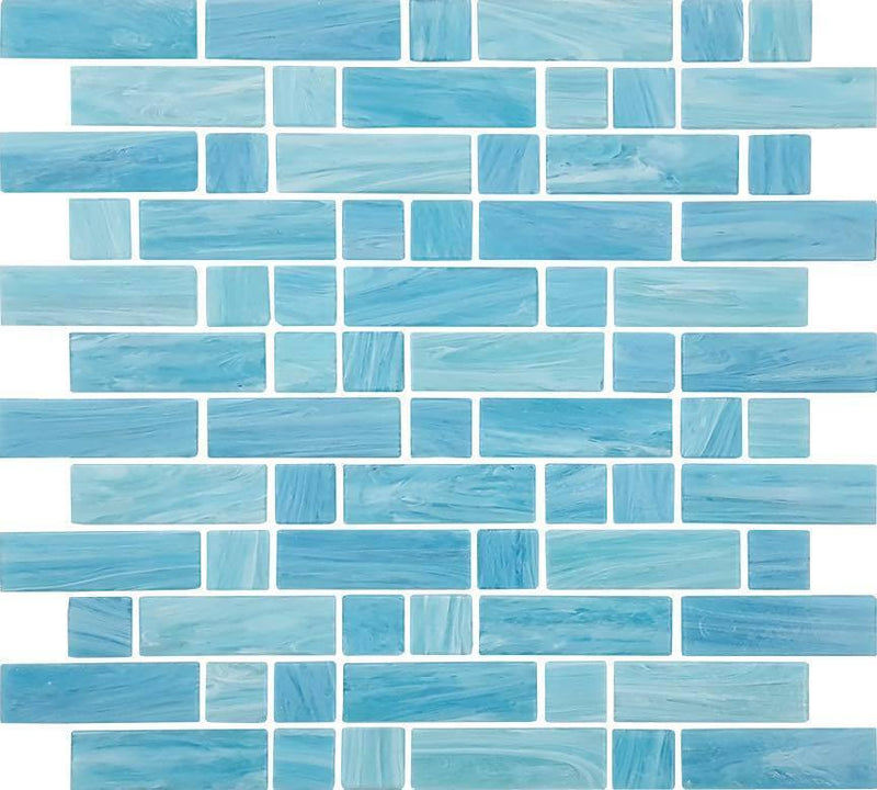 Glass Mosaic Tile Water Art Aqua Mix