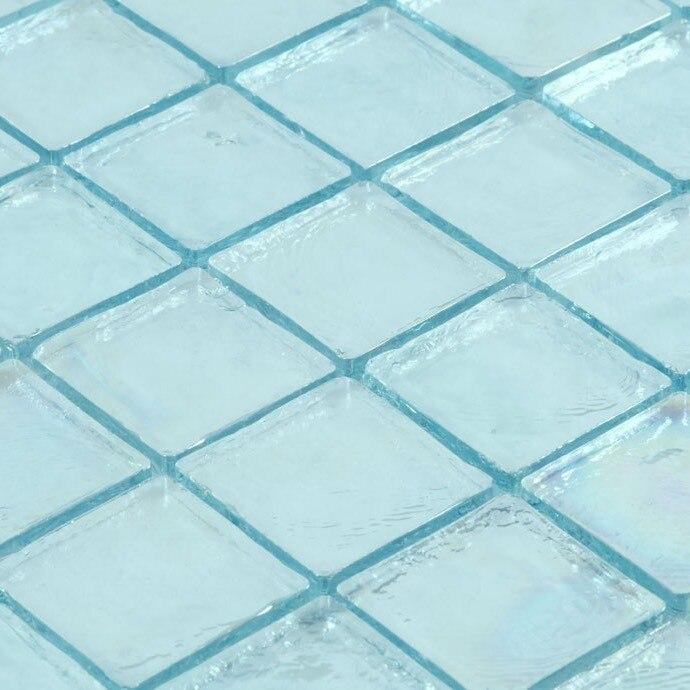 Iridescent Glass Mosaic Tile Aqua 2x2