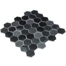 Glass Mosaic Tile Hexagon Black