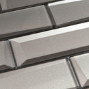 Glass Subway Tile Inverted 3D Modern Grey 2x6