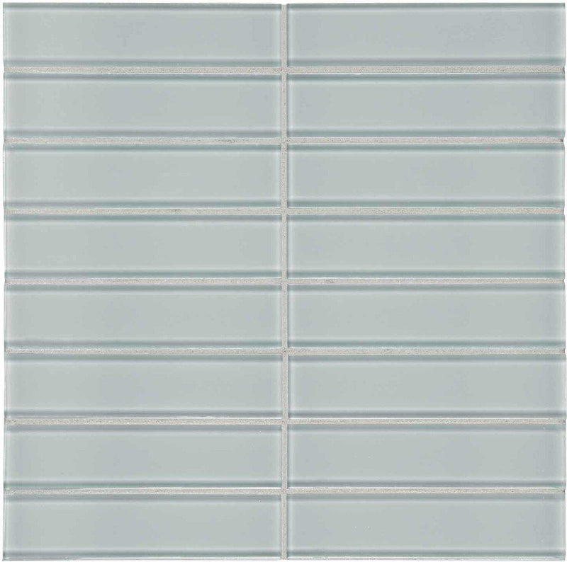 Glass Mosaic Tile Stacked Tender Gray 1.5 x 6