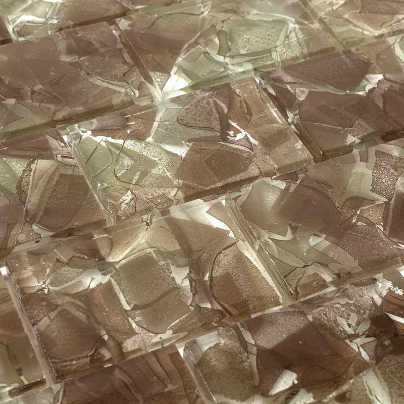 Liquid Glass Mosaic Tile Tamarind 2 x 3