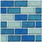 Iridescent Clear Glass Pool Tile Aqua Blend 1 x 2