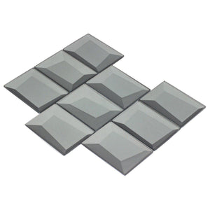 Glass Wall Tile Dimensional Grey