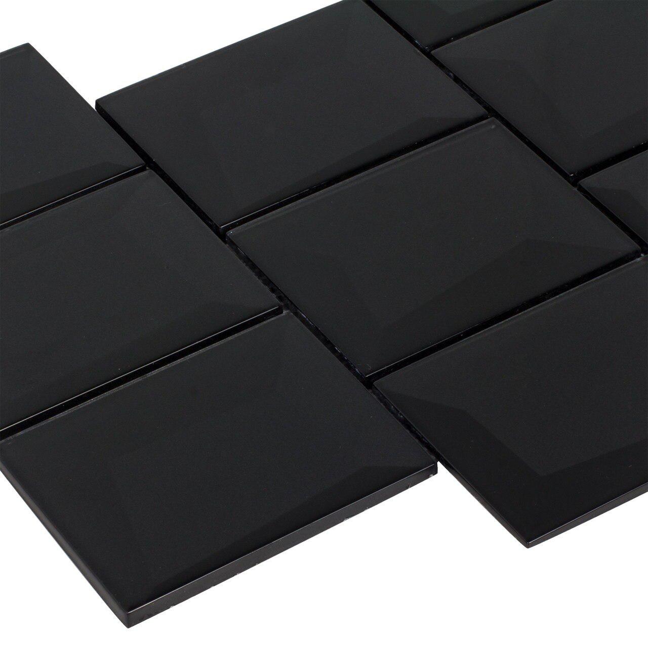 Glass Wall Tile Dimensional Dark