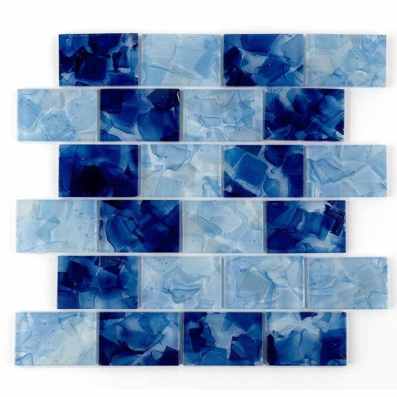 Liquid Glass Mosaic Tile Ocean Blend 2 x 3