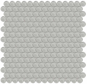 Glass Mosaic Tile Penny Round White Moderne