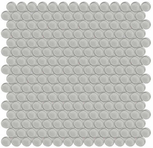 Glass Mosaic Tile Penny Round White Moderne