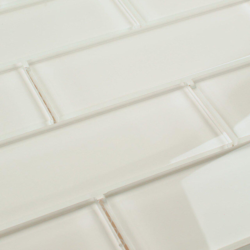 Glass Subway Tile Creamy 2x6