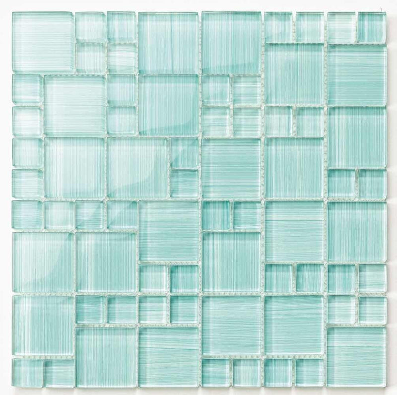 Glass Mosaic Tile Current Aqua