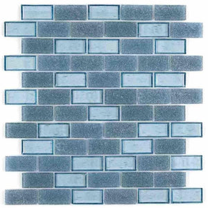 Iridescent Recycled Glass Tile Gray 1 x 2