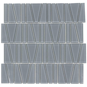 Glass Mosaic Tile Geometric Grey