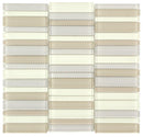 Glass Mosaic Tile Stacked Warm Neutral Blend